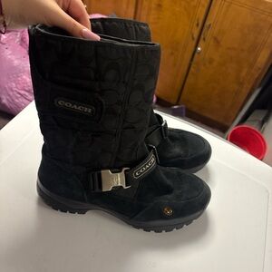 Coach Black Quilted Boots